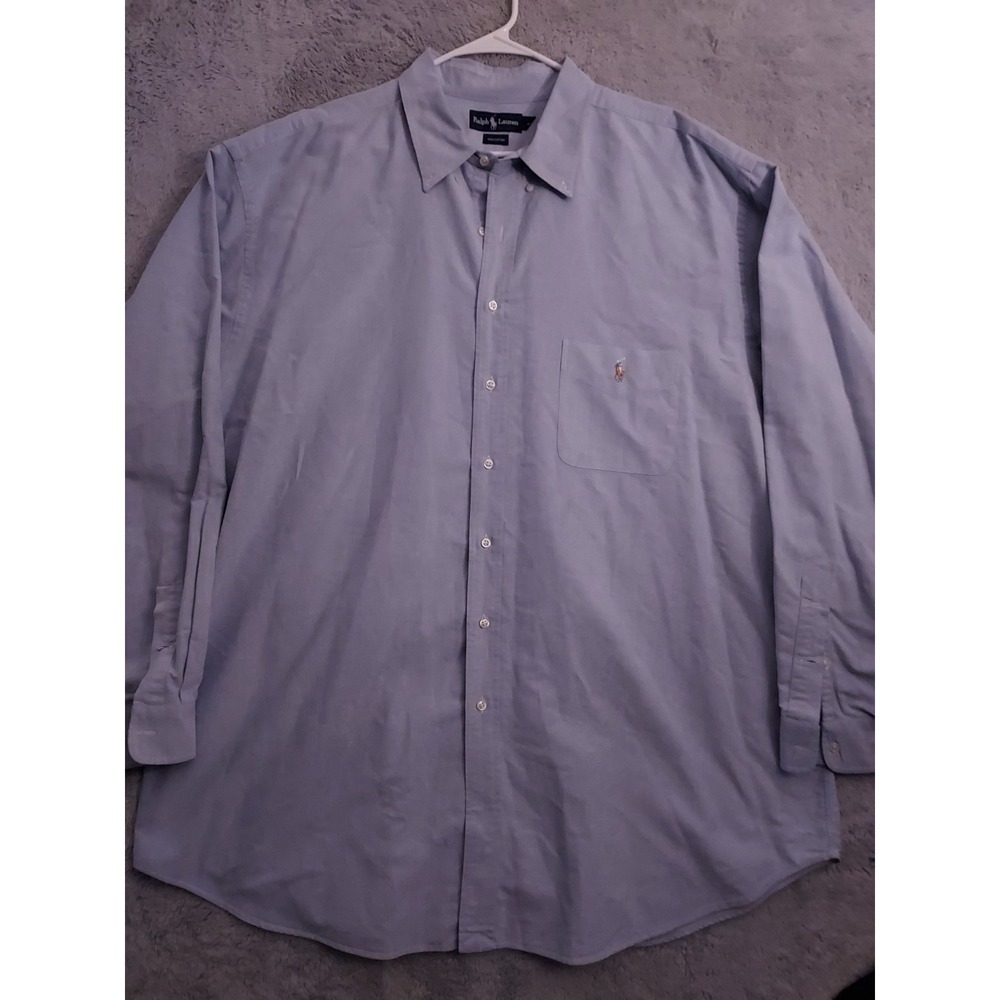 Polo Ralph Lauren Shirt Men 3XLT 3XL TALL Flesh Pony Iconic Chambray Blue Preppy - Picture 2 of 9